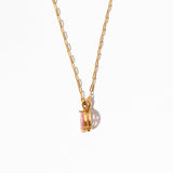 Blush Gemstone Pendant & Chain