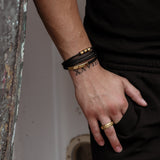 Captain Braided Leather Bracelet - Gold
